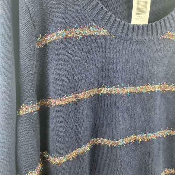 NWT Torrid tinsel stripe holiday sweater in size 3 (3XL) - Picture 5 of 7